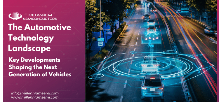 Advanced automotive car on the road, with displaying the technology in the car.